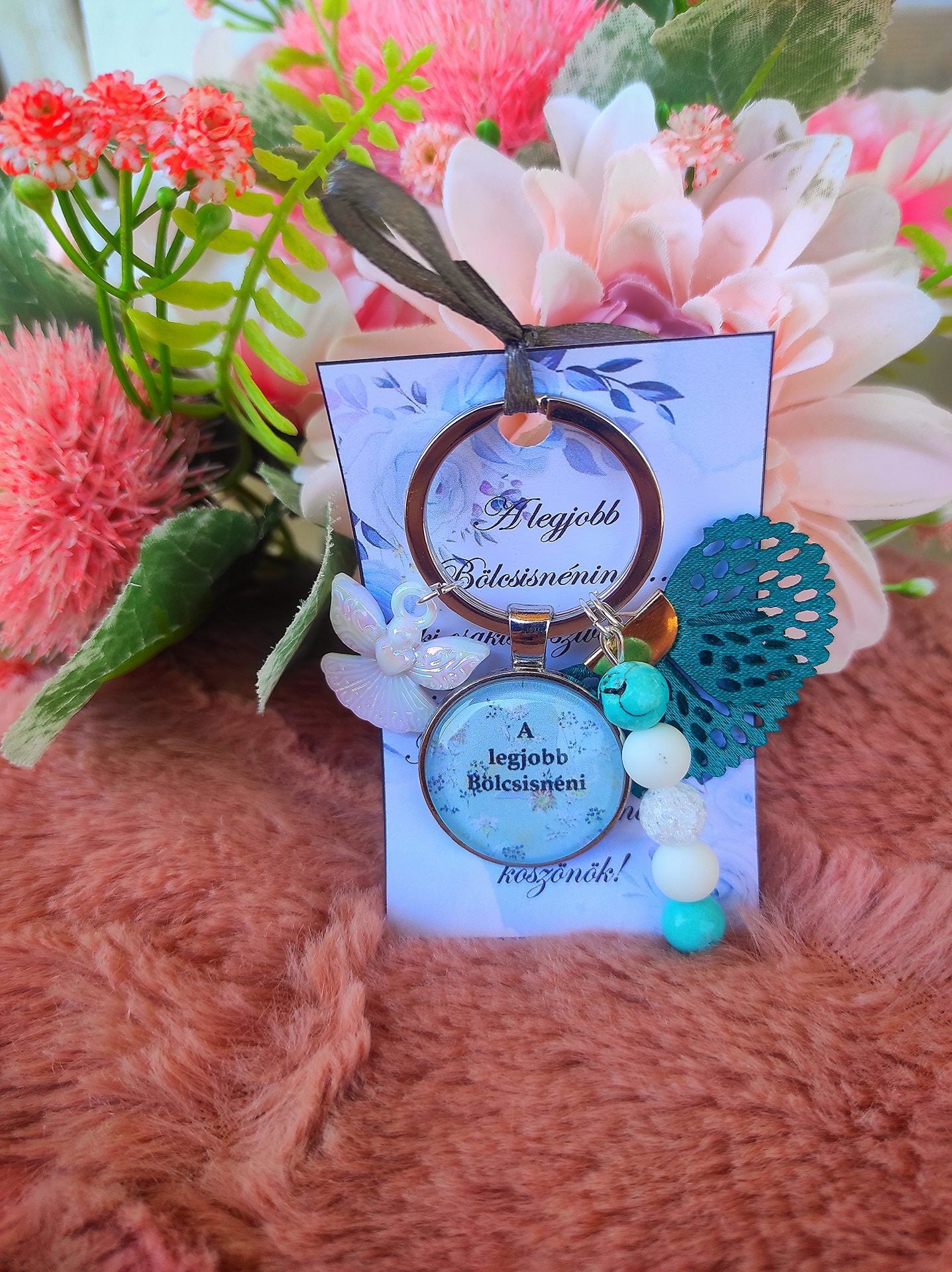 A legjobb bölcsisnéni ajándék kulcstartó